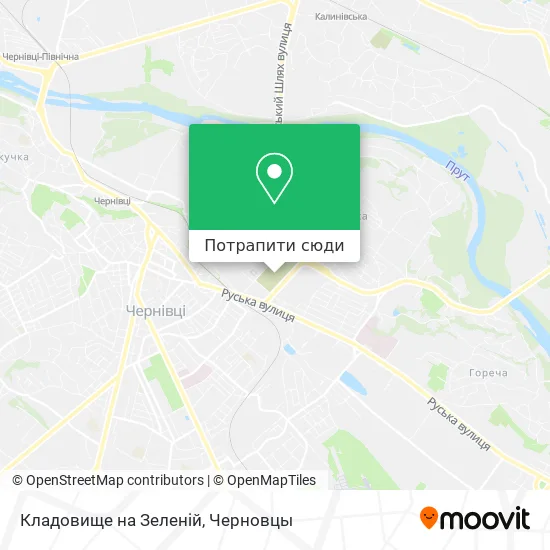 Карта Кладовище на Зеленій