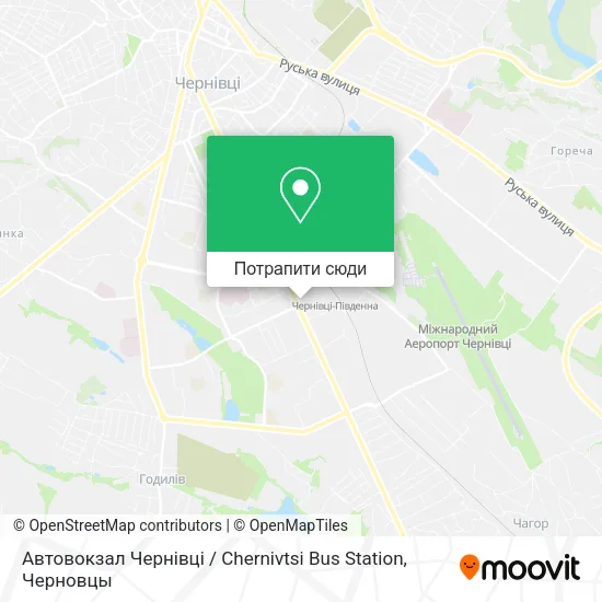 Карта Автовокзал Чернівці / Chernivtsi Bus Station