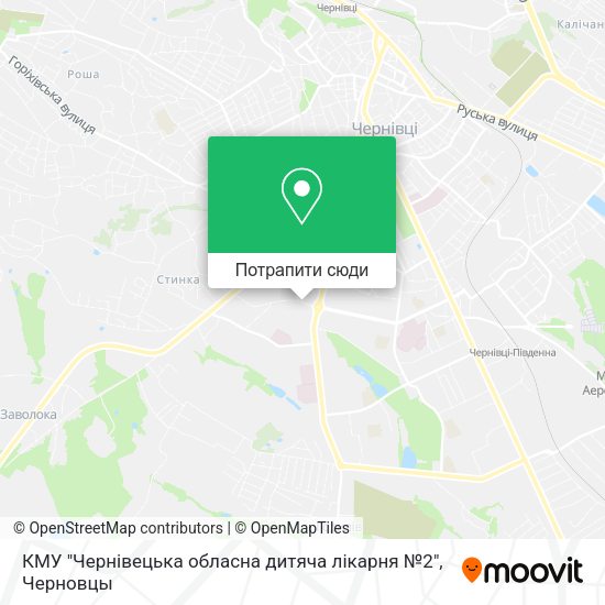 Карта КМУ "Чернівецька обласна дитяча лікарня №2"