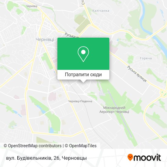 Карта вул. Будівельників, 26