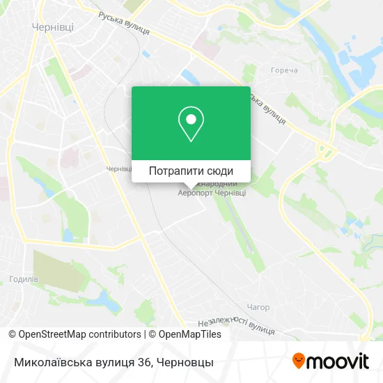 Карта Миколаївська вулиця 36