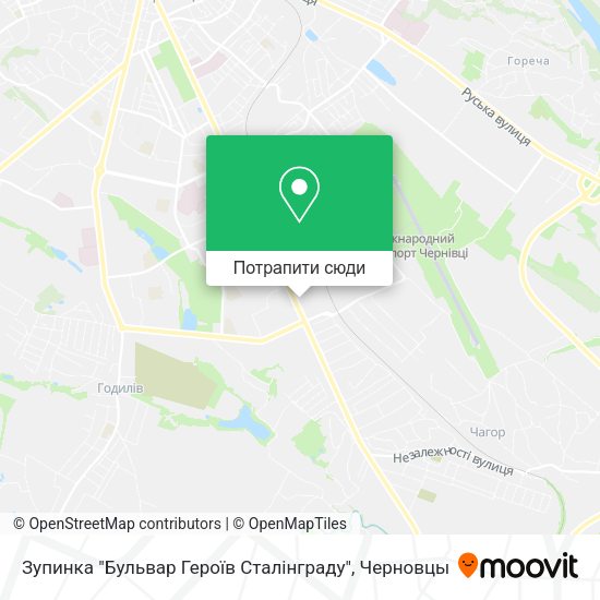 Карта Зупинка "Бульвар Героїв Сталінграду"