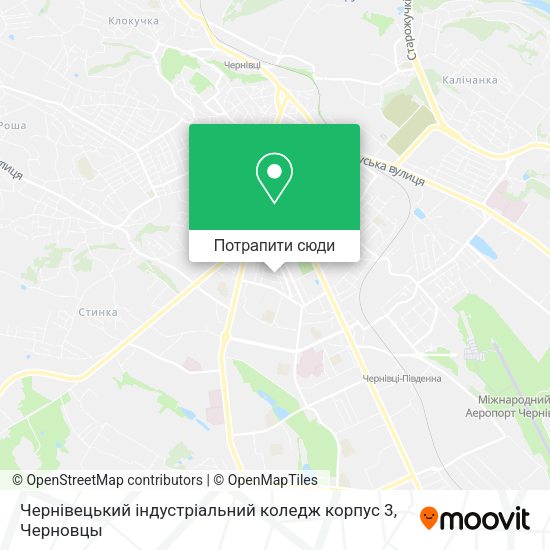 Карта Чернівецький індустріальний коледж корпус 3