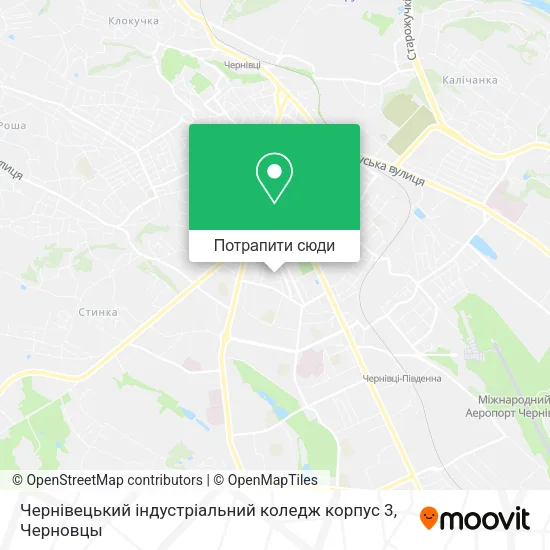 Карта Чернівецький індустріальний коледж корпус 3