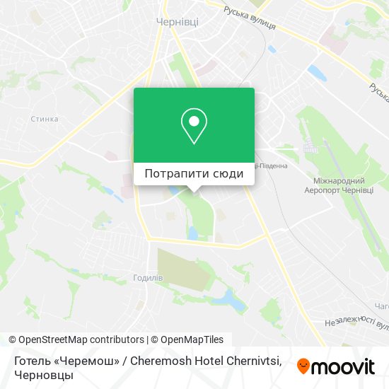 Карта Готель «Черемош» / Cheremosh Hotel Chernivtsi