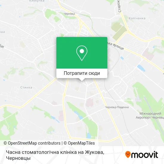 Карта Часна стоматологічна клініка на Жукова