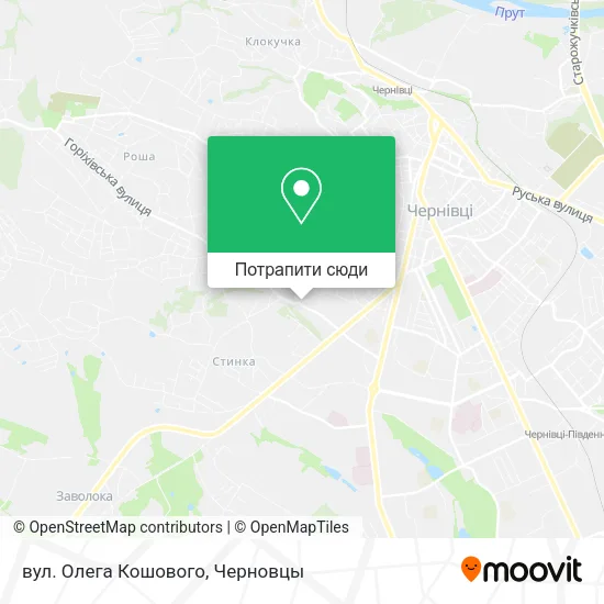 Карта вул. Олега Кошового