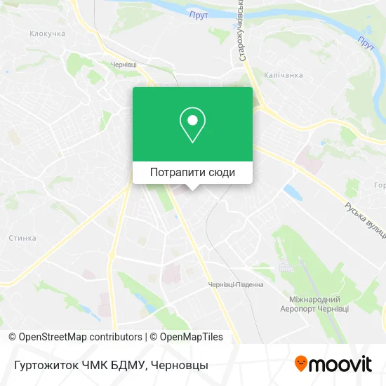 Карта Гуртожиток ЧМК БДМУ