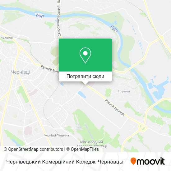 Карта Чернівецький Комерційний Коледж