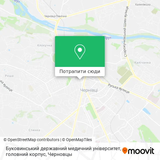 Карта Буковинський державний медичний університет, головний корпус