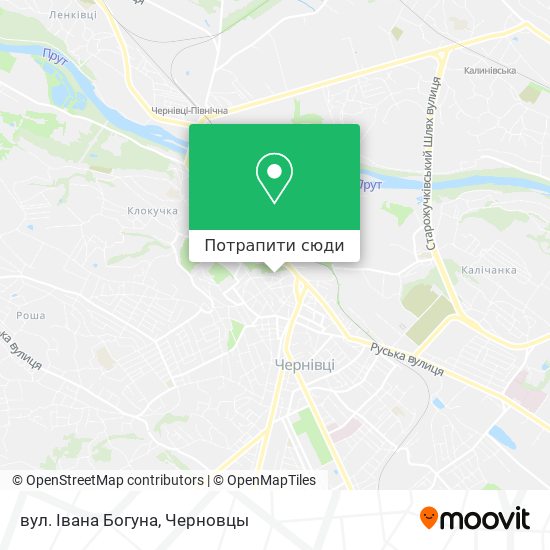 Карта вул. Івана Богуна