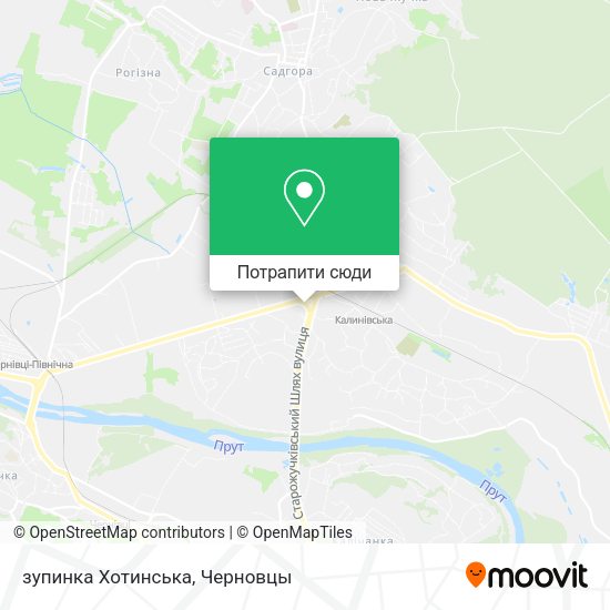 Карта зупинка Хотинська
