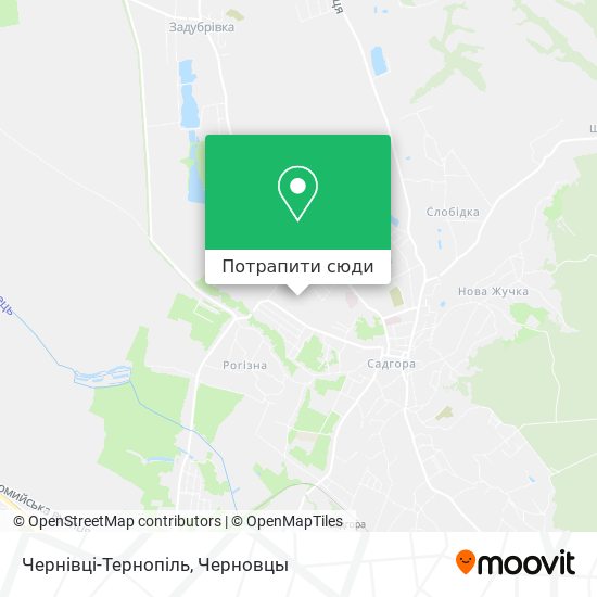 Карта Чернівці-Тернопіль