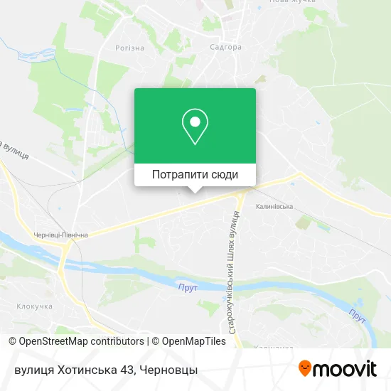 Карта вулиця Хотинська 43