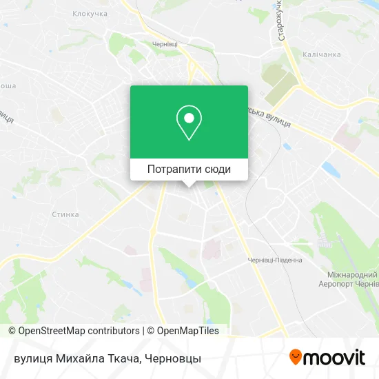 Карта вулиця Михайла Ткача