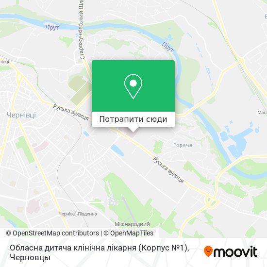 Карта Обласна дитяча клінічна лікарня (Корпус №1)