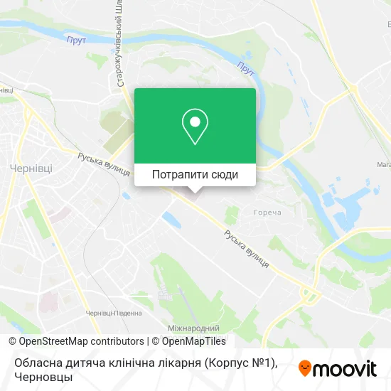 Карта Обласна дитяча клінічна лікарня (Корпус №1)