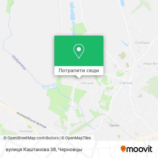 Карта вулиця Каштанова 38