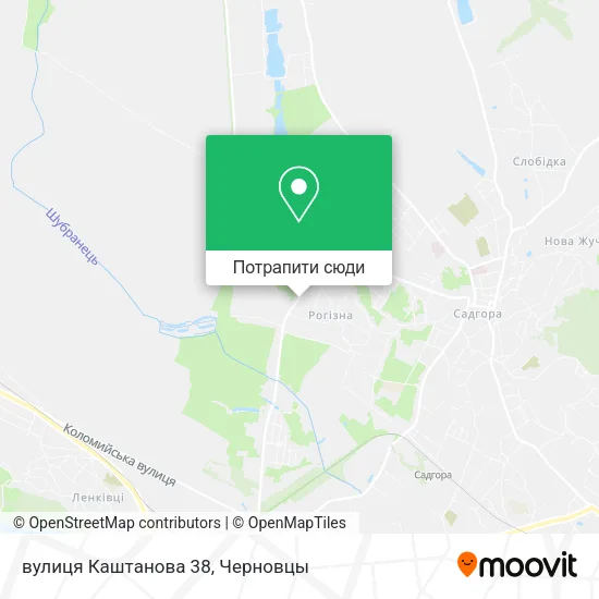 Карта вулиця Каштанова 38