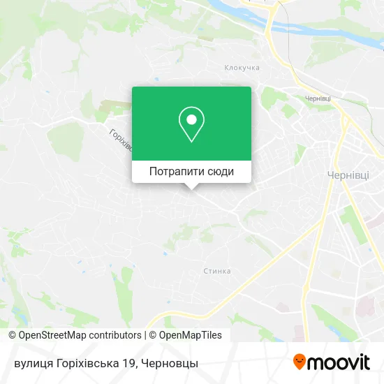 Карта вулиця Горіхівська 19