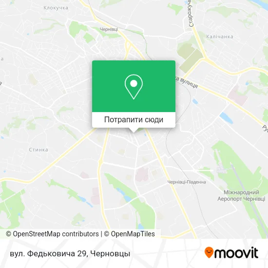 Карта вул. Федьковича 29