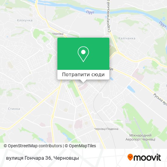 Карта вулиця Гончара 36