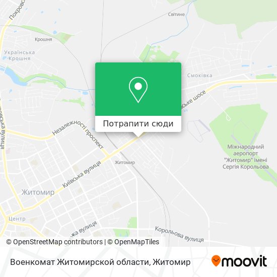 Карта Военкомат Житомирской области