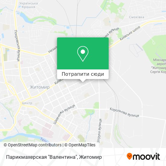 Карта Парикмахерская "Валентина"