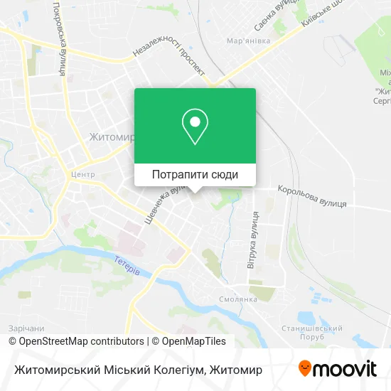 Карта Житомирський Міський Колегіум