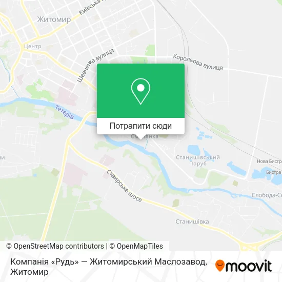 Карта Компанія «Рудь» — Житомирський Маслозавод
