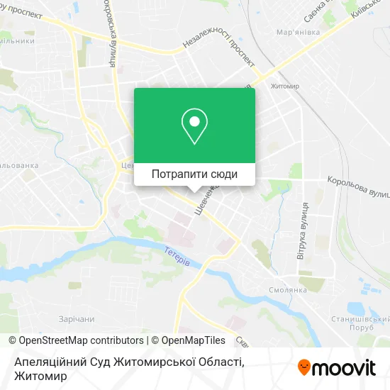 Карта Апеляційний Суд Житомирської Області