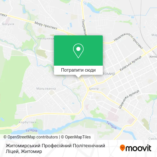 Карта Житомирський Професійний Політехнічний Ліцей