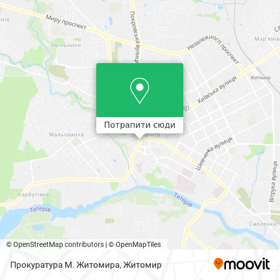 Карта Прокуратура М. Житомира
