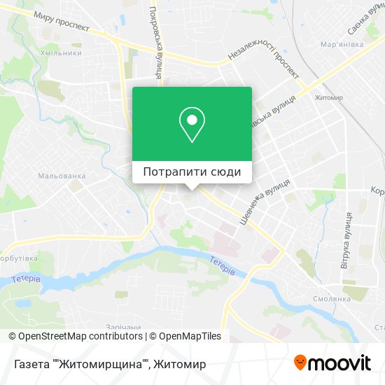 Карта Газета ""Житомирщина""