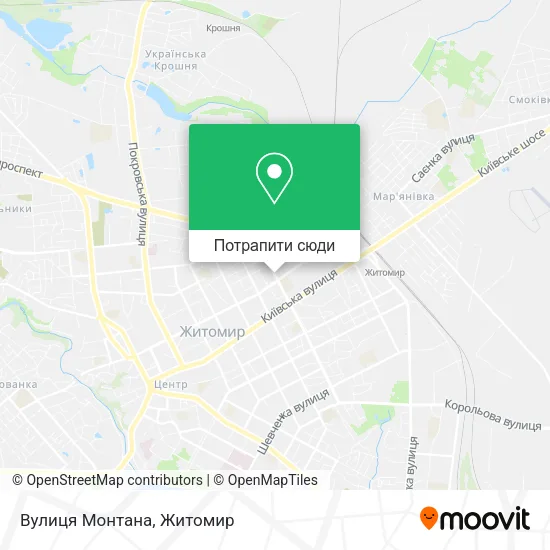 Карта Вулиця Монтана