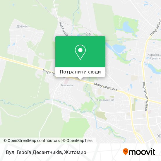 Карта Вул. Героїв Десантників