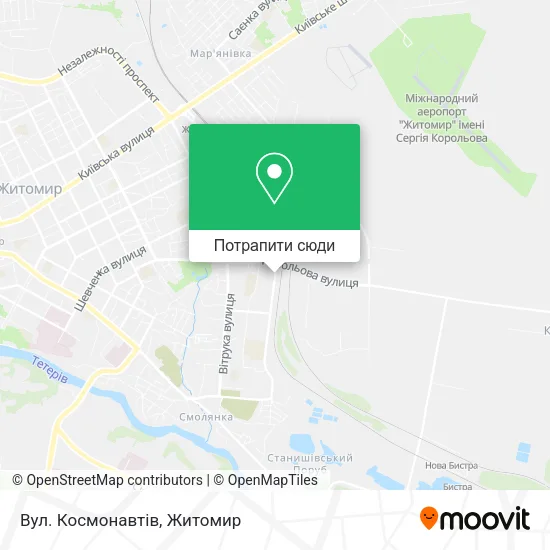 Карта Вул. Космонавтів
