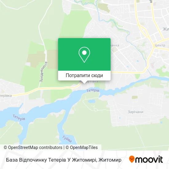 Карта База Відпочинку Тетерів У Житомирі