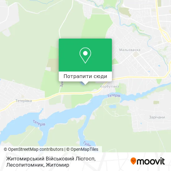 Карта Житомирський Військовий Лісгосп, Лесопитомник