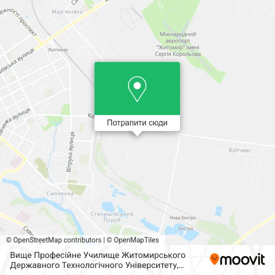 Карта Вище Професійне Училище Житомирського Державного Технологічного Університету
