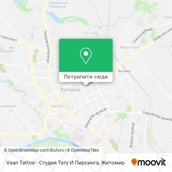 Карта Vean Tattoo - Студия Тату И Пирсинга