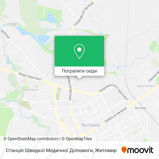 Карта Станція Швидкої Медичної Допомоги