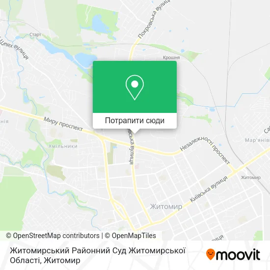 Карта Житомирський Районний Суд Житомирської Області