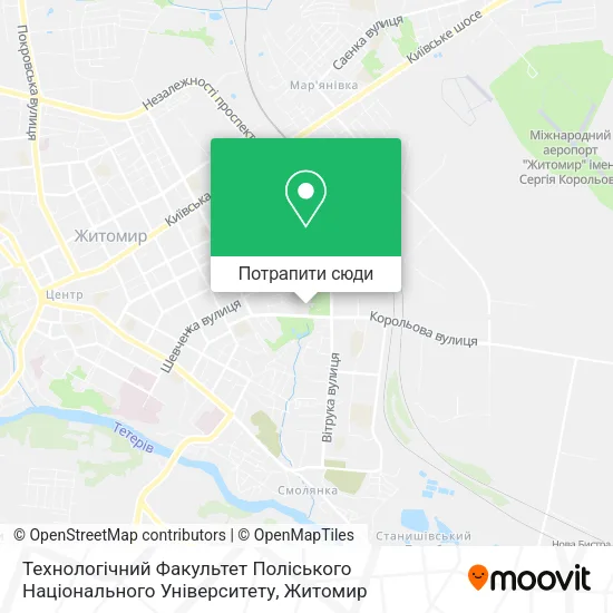 Карта Технологічний Факультет Поліського Національного Університету