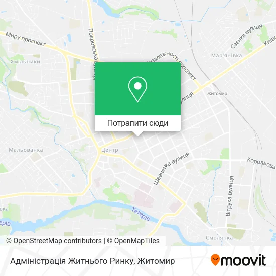 Карта Адміністрація Житнього Ринку