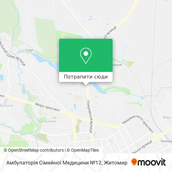 Карта Амбулаторія Сімейної Медицини №12