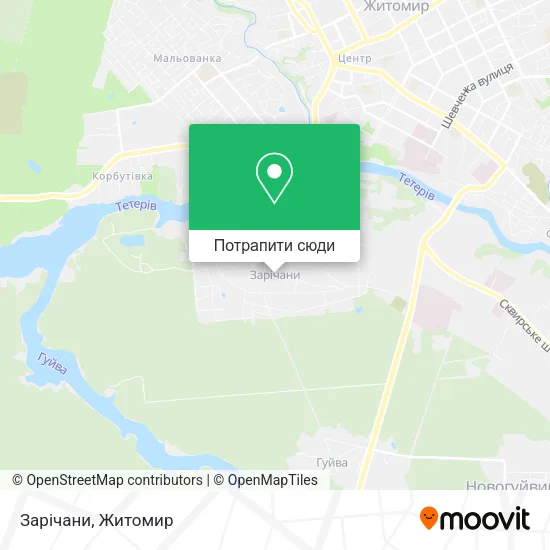 Карта Зарічани