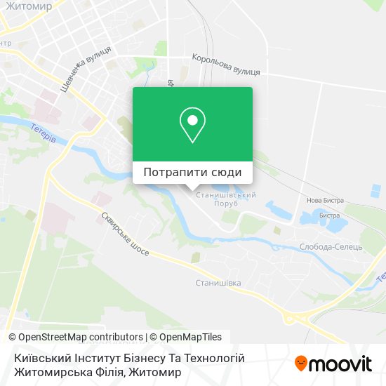 Карта Київський Інститут Бізнесу Та Технологій Житомирська Філія