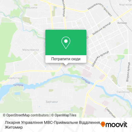 Карта Лікарня Управління МВС-Приймальне Відділення
