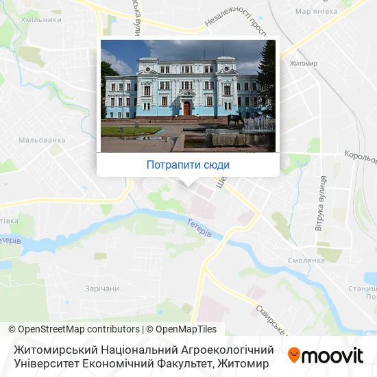 Карта Житомирський Національний Агроекологічний Університет Економічний Факультет